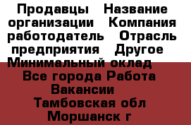 Продавцы › Название организации ­ Компания-работодатель › Отрасль предприятия ­ Другое › Минимальный оклад ­ 1 - Все города Работа » Вакансии   . Тамбовская обл.,Моршанск г.